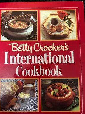 Betty Crocker Cookbook with Bright Red Cover and Food Photograph